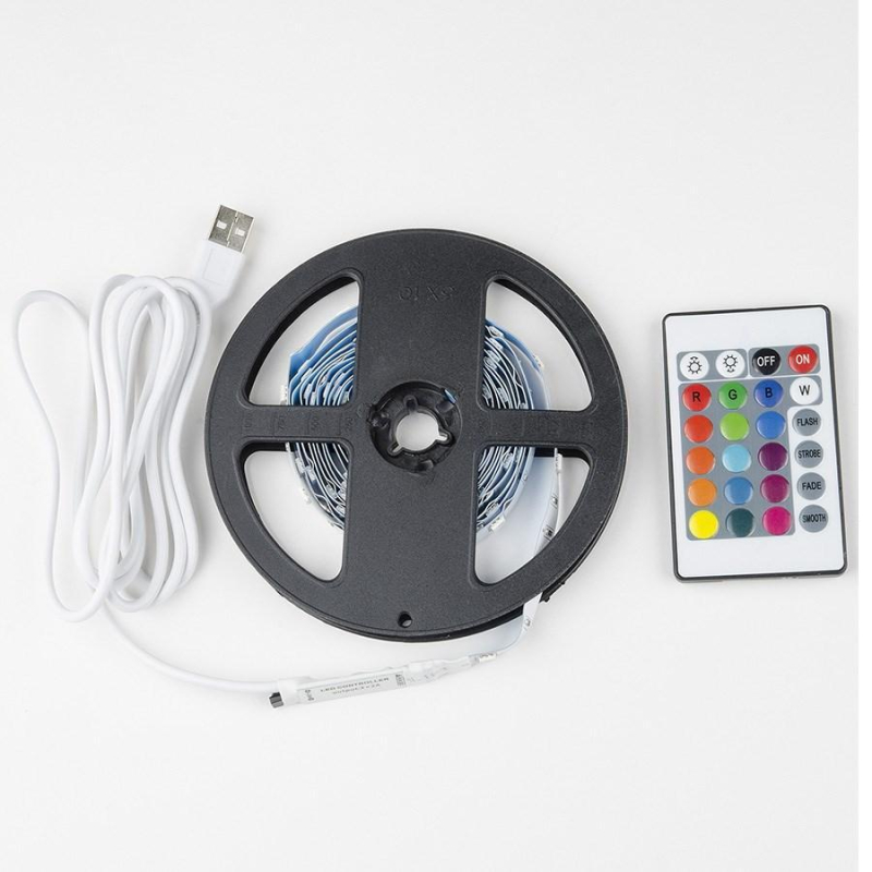 Светодиодная лента (UL-00007534) Uniel 4W/m  RGB 3M ULS-U12 3M/RGB/1.5M/USB/RC IP20 RUA02C24 в Санкт-Петербурге