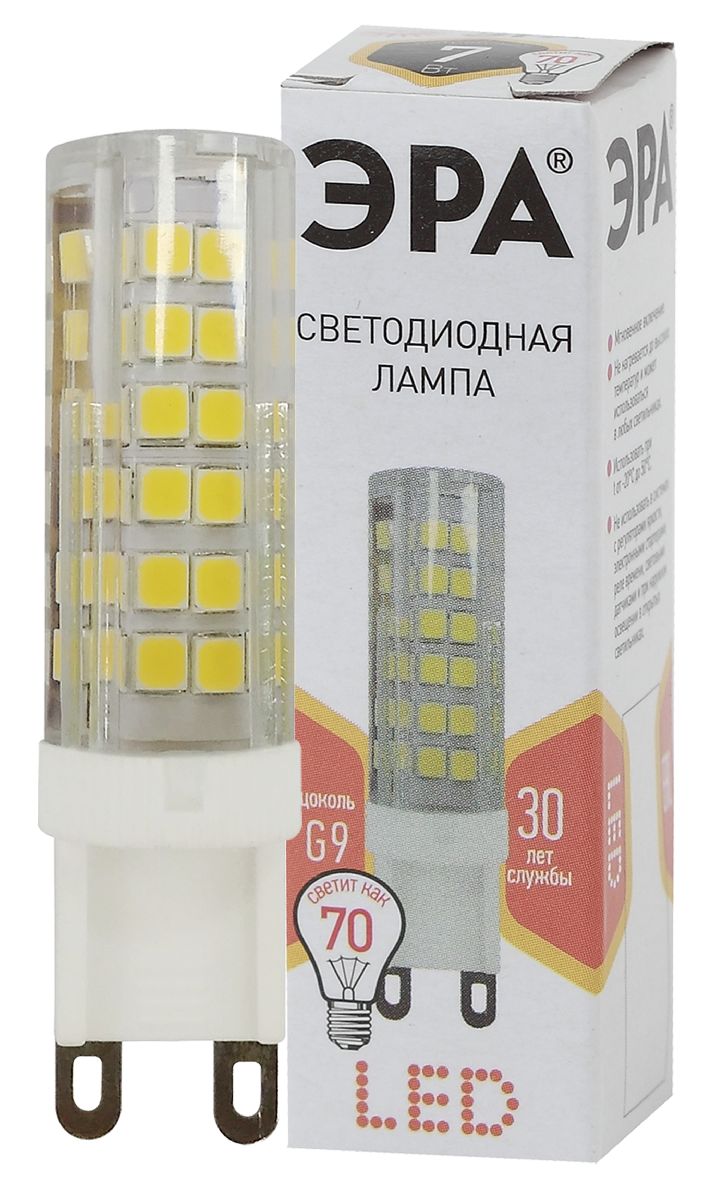 Лампа светодиодная Эра G9 7W 2700K LED JCD-7W-CER-827-G9 Б0027865 в Санкт-Петербурге
