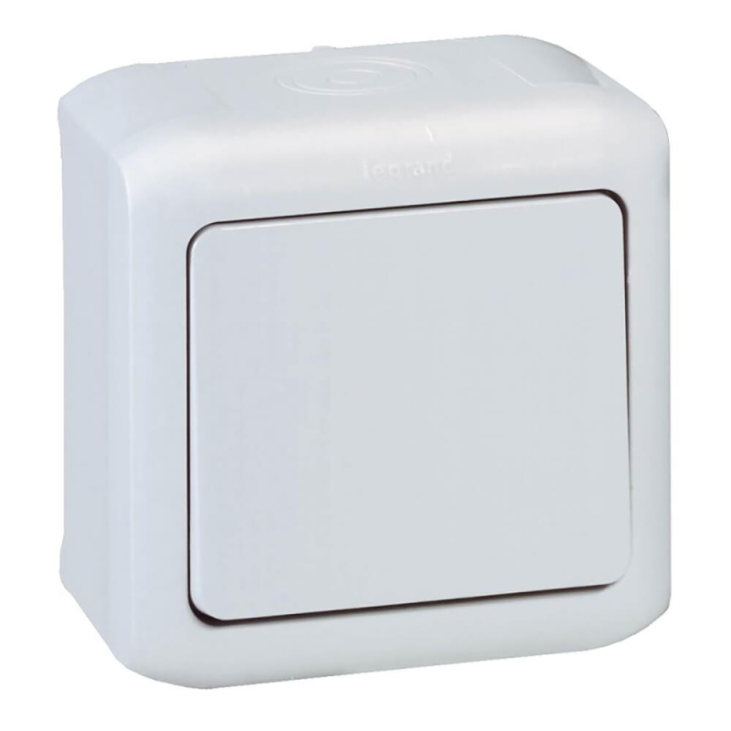 Переключатель одноклавишный на 2 направления Legrand Quteo 10A 250V IP44 серый 782334 в Санкт-Петербурге