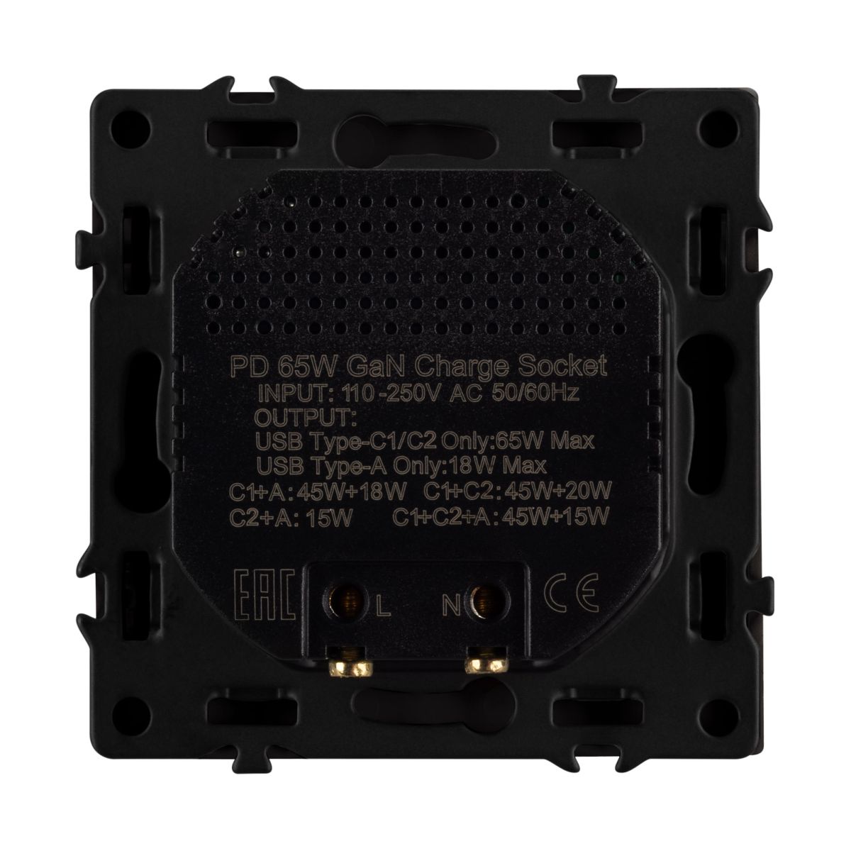 USB Розетка тип А+С+С софт-тач черный оникс Arlight SCT-MUACC-SFPL-FC-BK (65W, QC3) 061834(1) в Санкт-Петербурге