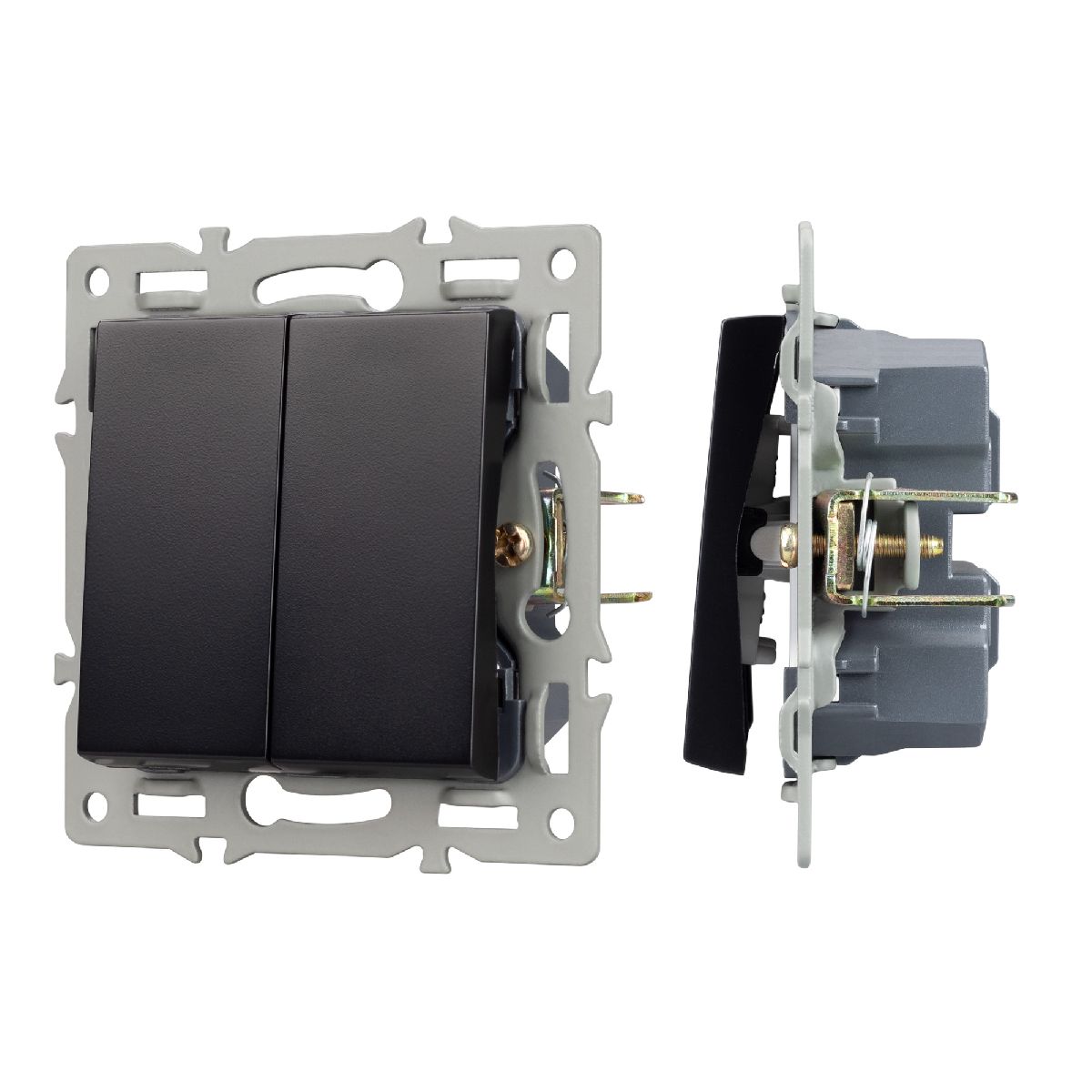 Механизм выключателя двухклавишный непроходной Arlight SWT-MK02-PL-BK (250V, 16A) 043725 в Санкт-Петербурге