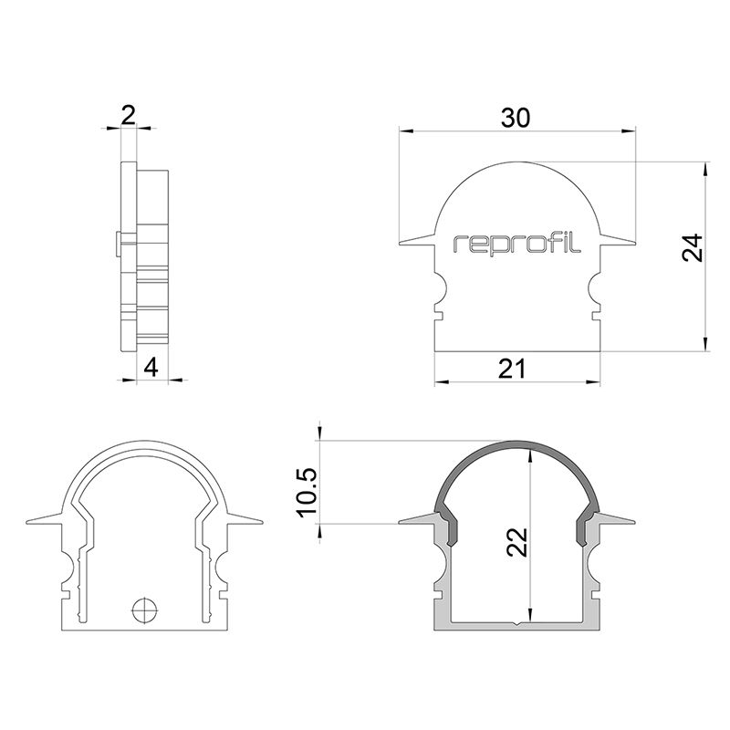 Торцевая заглушка (2 шт.) Deko-Light R-ET-02-15 979651 в Санкт-Петербурге