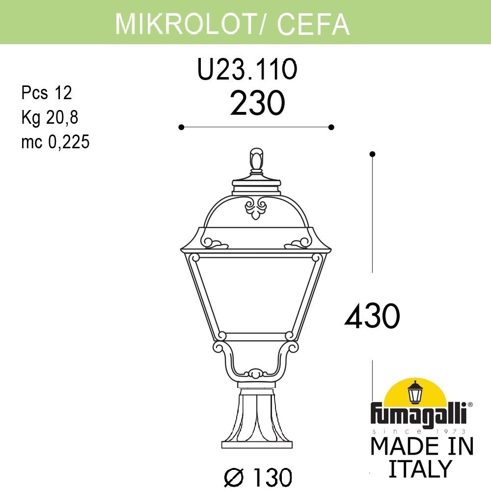 Ландшафтный светильник Fumagalli MIKROLOT/CEFA U23.110.000.AXE27 в Санкт-Петербурге