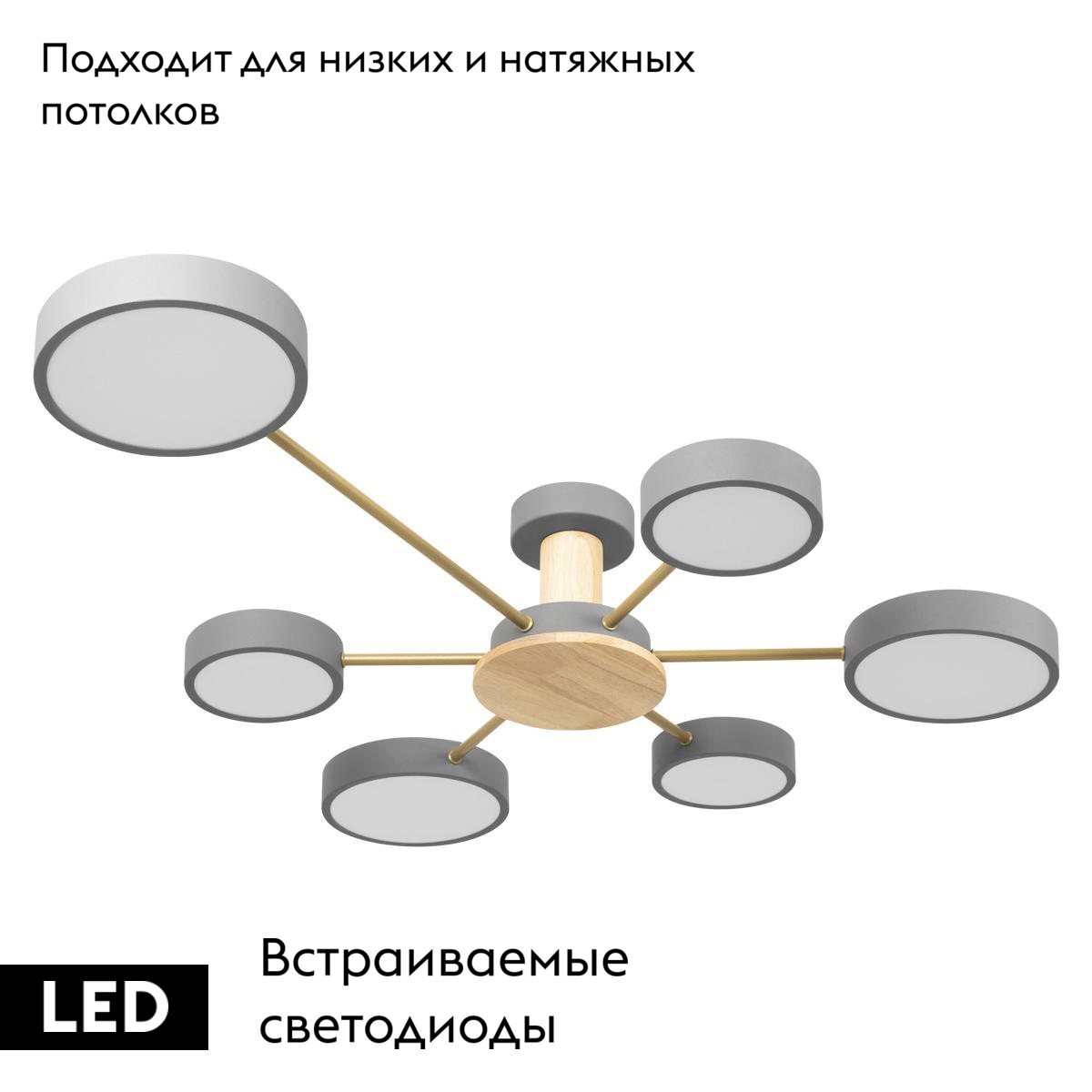 Потолочная люстра Loft IT Sunrise 10316/6 Grey в Санкт-Петербурге