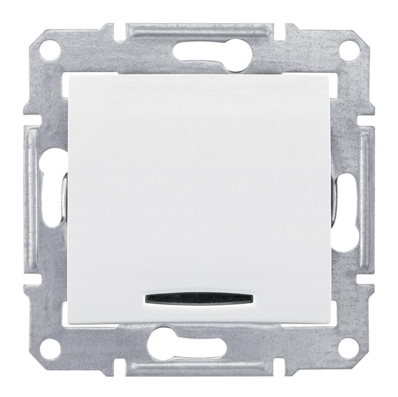 Выключатель кнопочный с синей подсветкой Schneider Electric Sedna 10A 250V SDN1600121 в Санкт-Петербурге