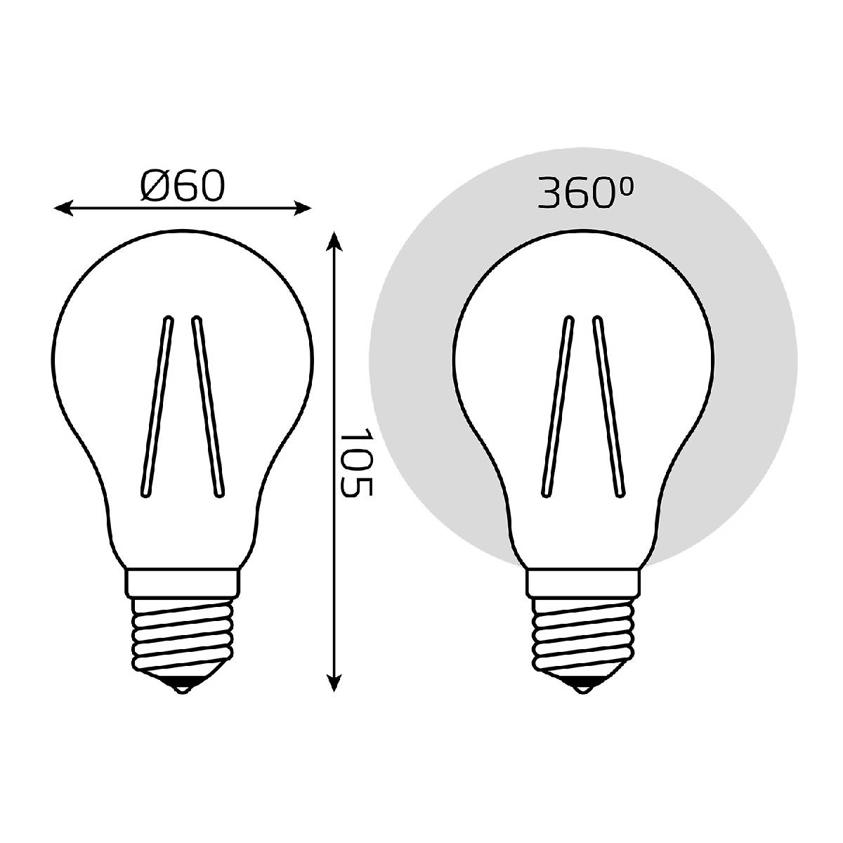 Лампа светодиодная филаментная Gauss E27 20W 2700K груша прозрачная 102902120 в Санкт-Петербурге