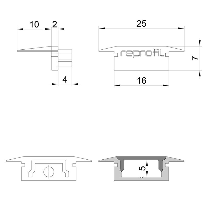 Торцевая заглушка (2 шт.) Deko-Light P-ET-01-10 978090 в Санкт-Петербурге