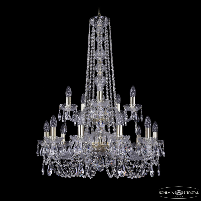 Подвесная люстра Bohemia Ivele Crystal 1402/10+5/240/h-90/2d G в Санкт-Петербурге