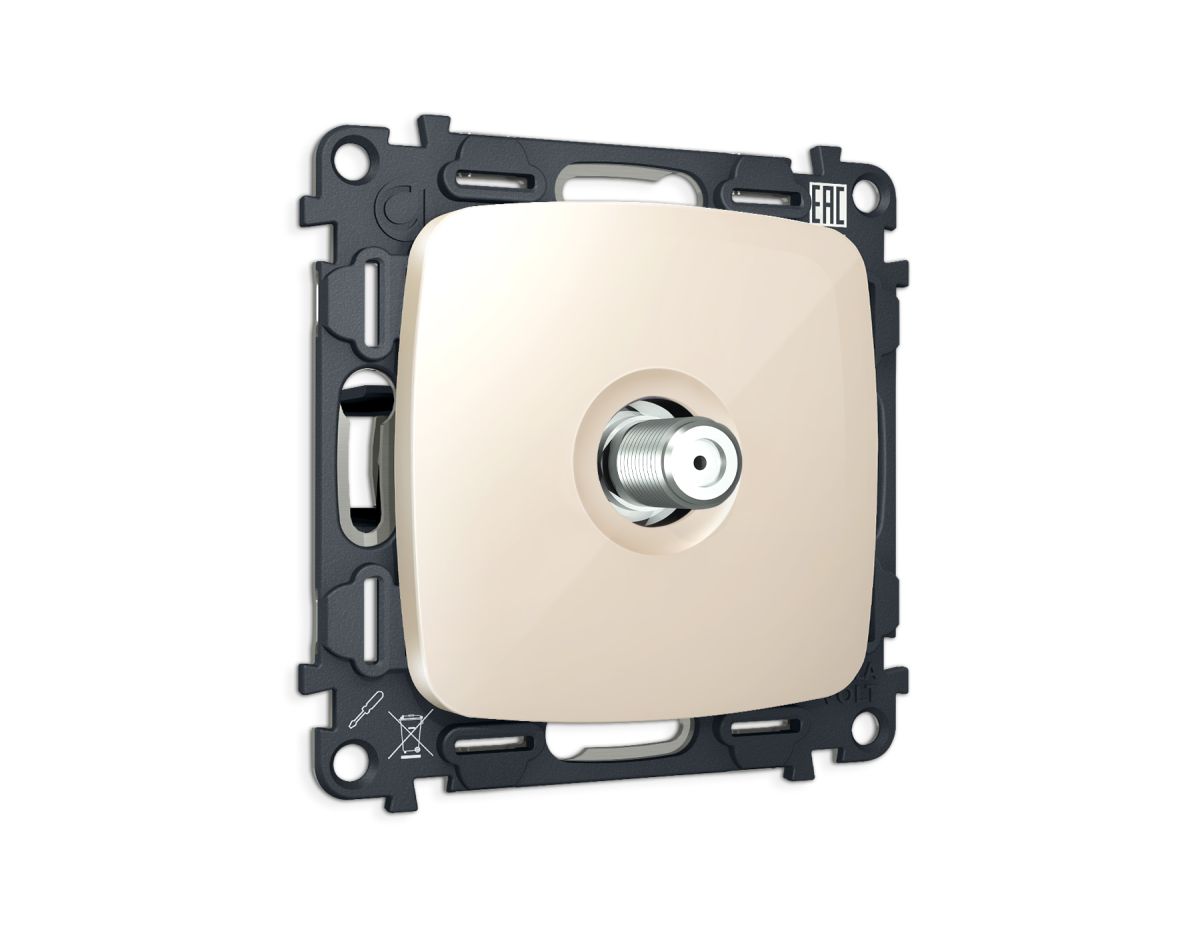 Комплект механизма TV розетки Ambrella Volt SAT 5-2400MHz 3.5dB OMEGA MO313050 Бежевый глянец QUANT (OP3130, VM215) в Санкт-Петербурге