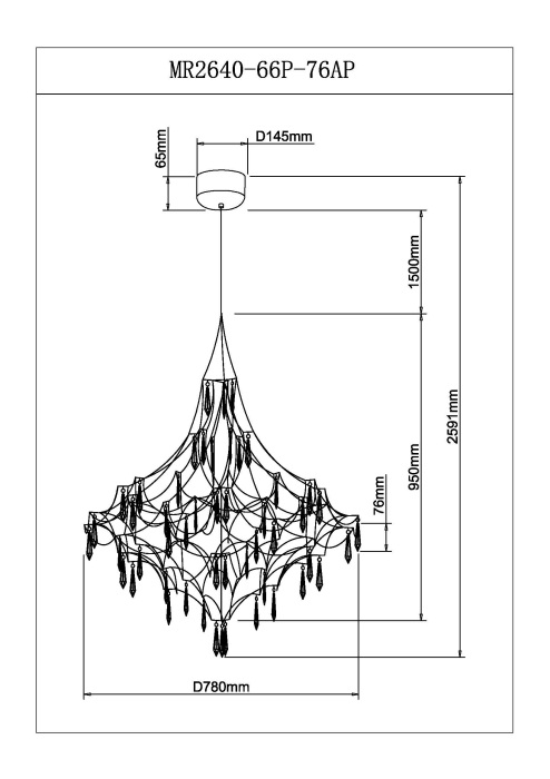 Подвесная люстра Myfar Allegria MR2640-66P-76AP в #REGION_NAME_DECLINE_PP#
