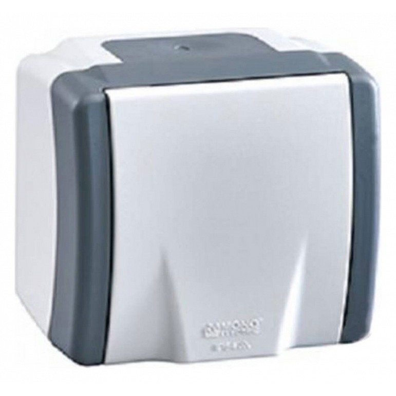 Розетка на 1 пост без заземления Mono Electric Octans IP54 16A 250В бело-серый 154-020006-116 в Санкт-Петербурге