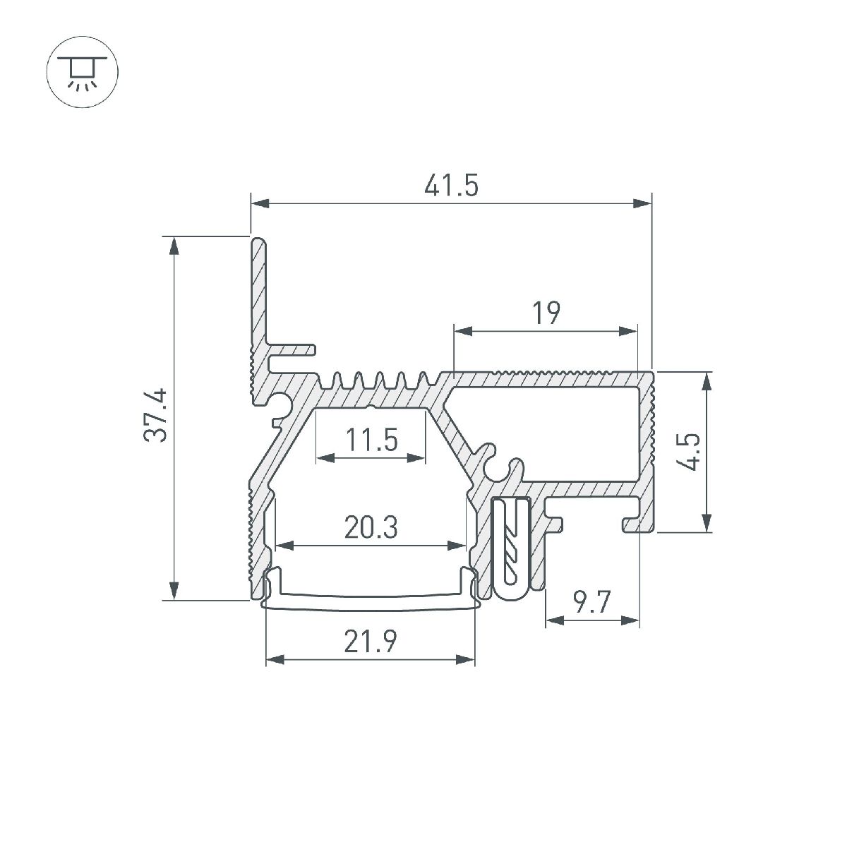 Профиль Arlight STRETCH-20-WALL-D-SIDE-2000 WHITE 042945 в Санкт-Петербурге