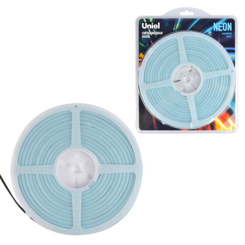 Светодиодная лента Uniel ULS-N01-2835-120LED/m-6mm-IP67-DC12V-9W/m-5M-LIGHTBLUE блистер в Санкт-Петербурге