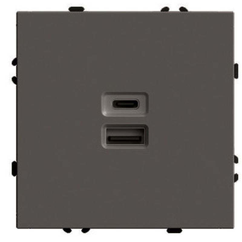 Розетка 2-местная USB + Type C (механизм) Stekker Эмили 250В 20W RST10-5115-09 антрацит soft touch 49931 в Санкт-Петербурге