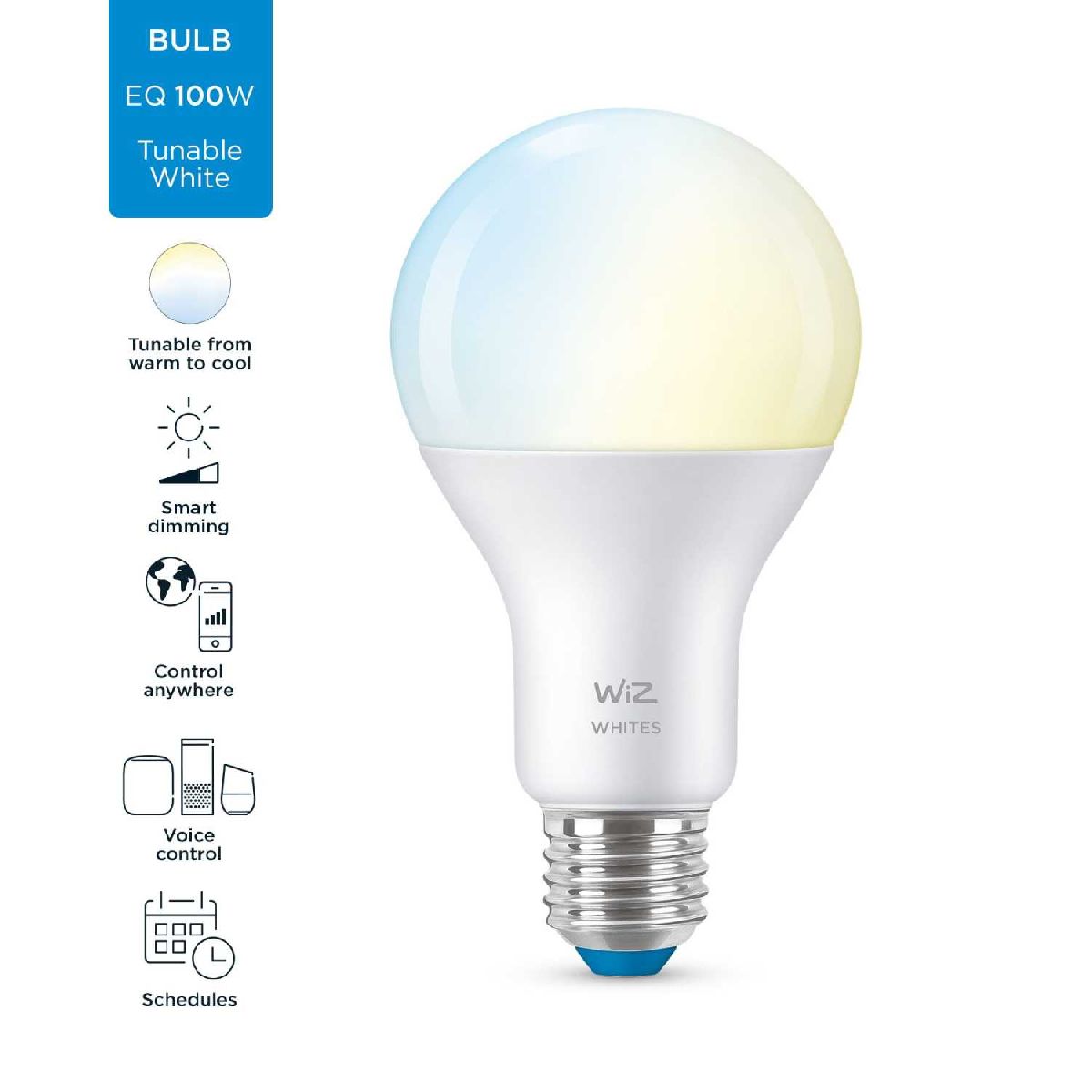 Умная светодиодная лампа Wiz Wi-Fi BLE100WA67E27927-65TW1PF/6 E27 13W 2700/6500K 929002449602 в Санкт-Петербурге