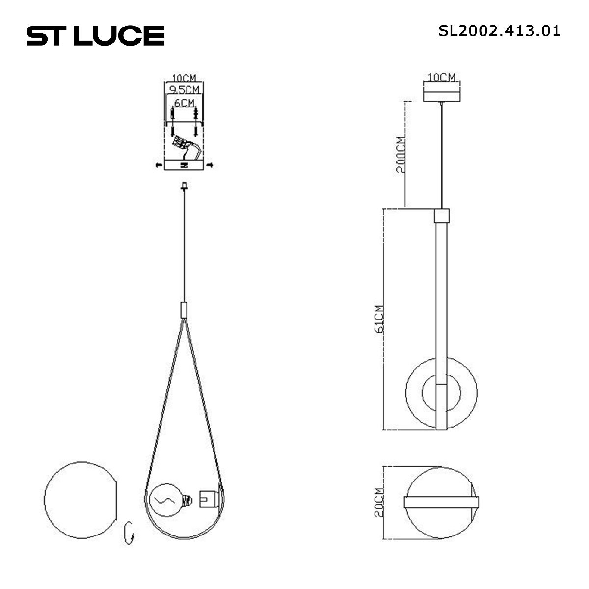 Подвесной светильник ST Luce Moonbag SL2002.413.01 в Санкт-Петербурге