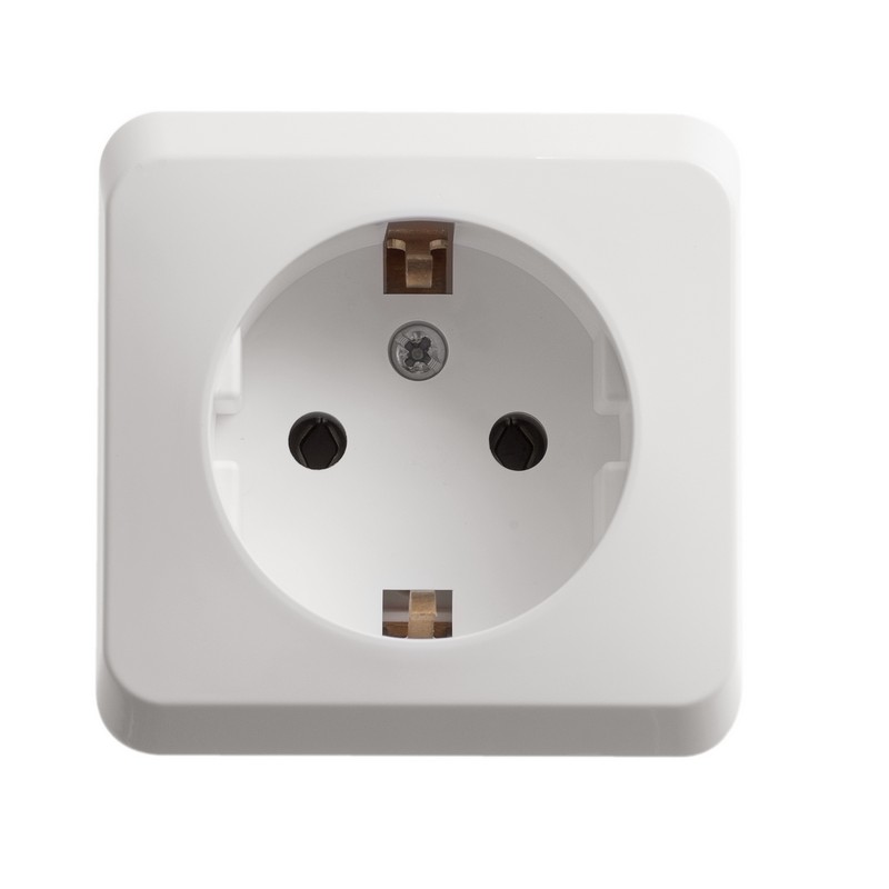 Розетка 1-ая с/з без шторок Systeme Electric Этюд наруж PA16-003B в Санкт-Петербурге