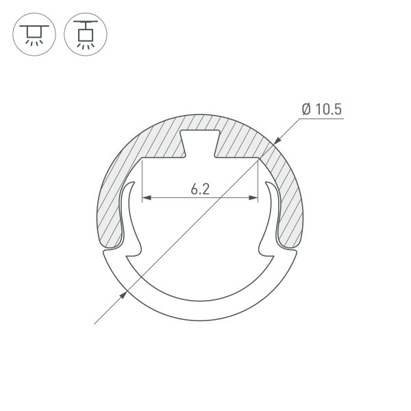 Профиль Arlight Round-D10.5-2000 Anod Black 033036 в Санкт-Петербурге