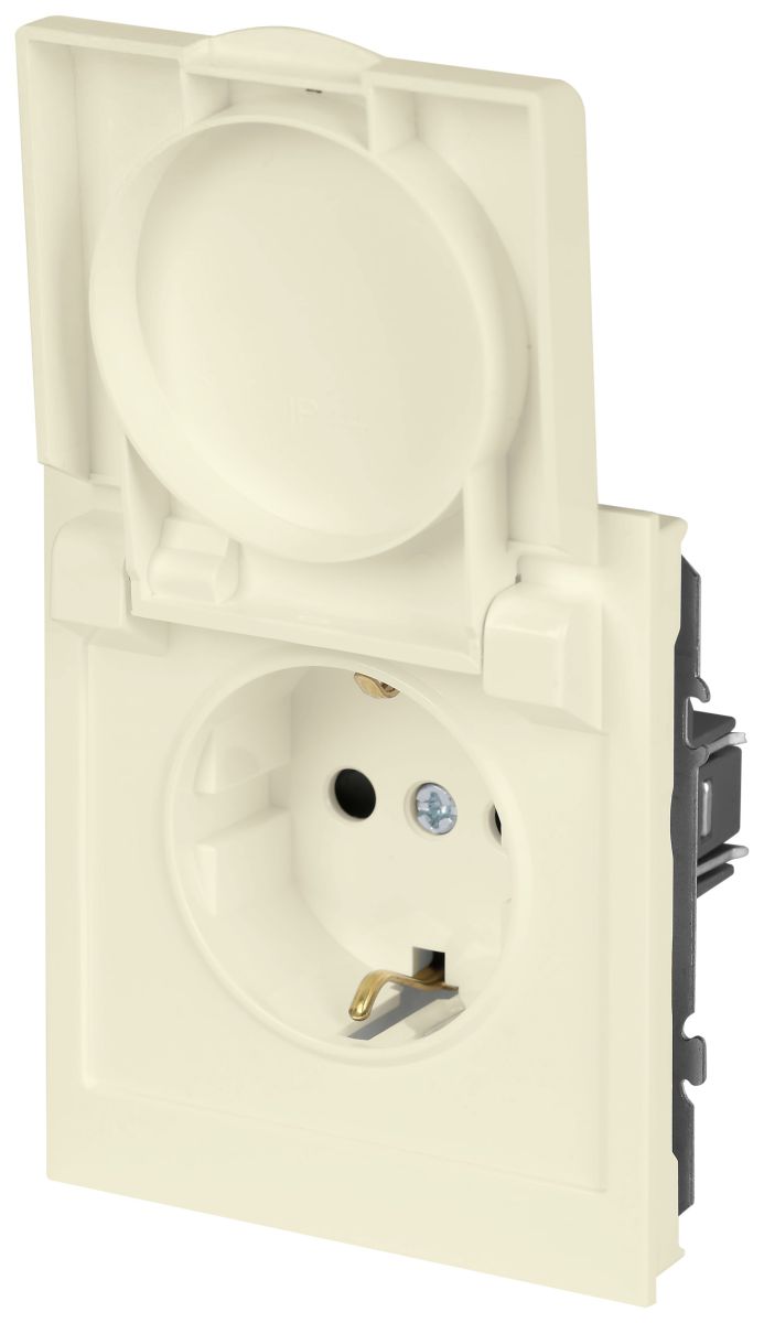 Розетка Эра Arktik 16-2103-02 с заземлением 2P+E Schuko со шторками с крышкой 16А-250В слоновая кость Б0070435 в Санкт-Петербурге