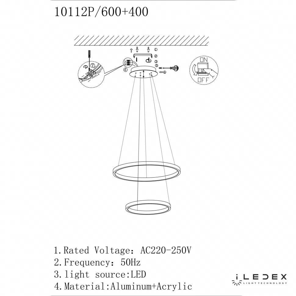 Подвесная люстра iLedex Axis 10112P/2-39W-3000K (6/4) BR в Санкт-Петербурге