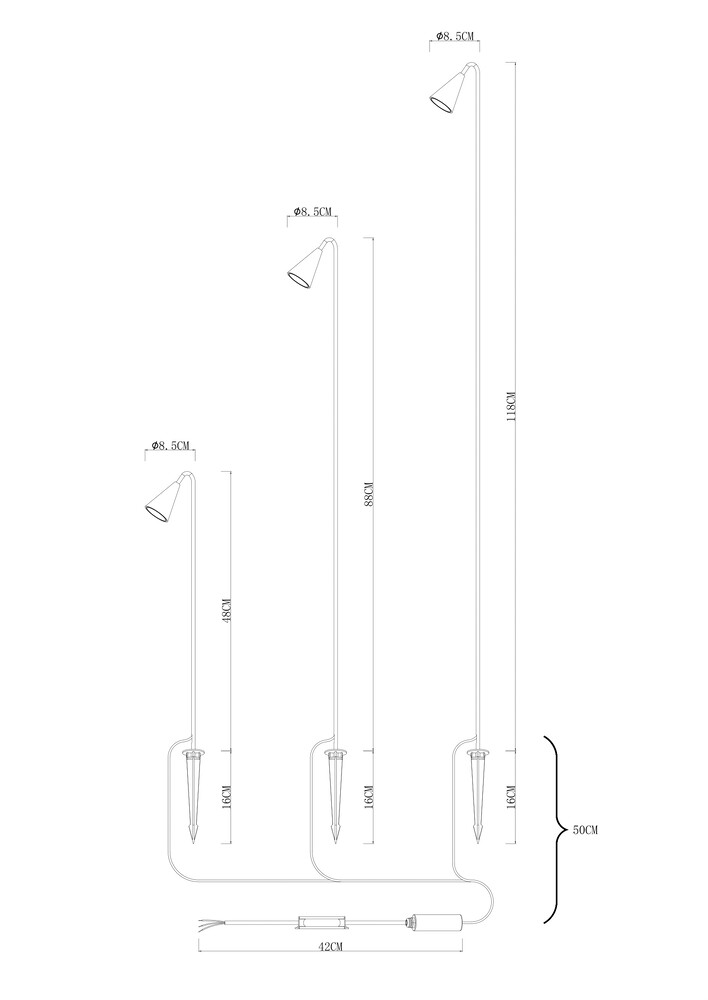 Ландшафтный светильник Arte Lamp Muliphein A1084PA-3BK в Санкт-Петербурге