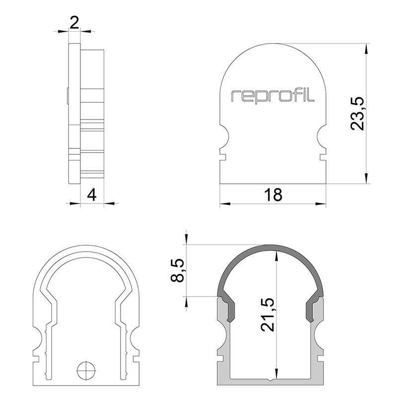 Торцевая заглушка (2 шт.) Deko-Light R-AU-02-12 979532 в Санкт-Петербурге