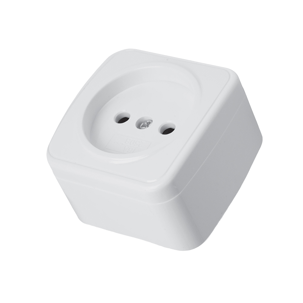 Розетка накладная 1-местная Stekker Basic PST10-501-20 50074 в Санкт-Петербурге