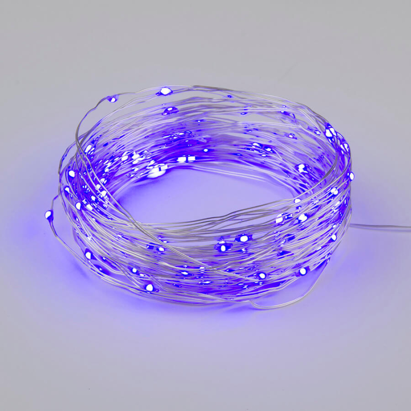 Светодиодная гирлянда Uniel Роса (UL-00007187) фиолетовый ULD-S1000-100/SCB/3AA Purple IP20 Dew в Санкт-Петербурге