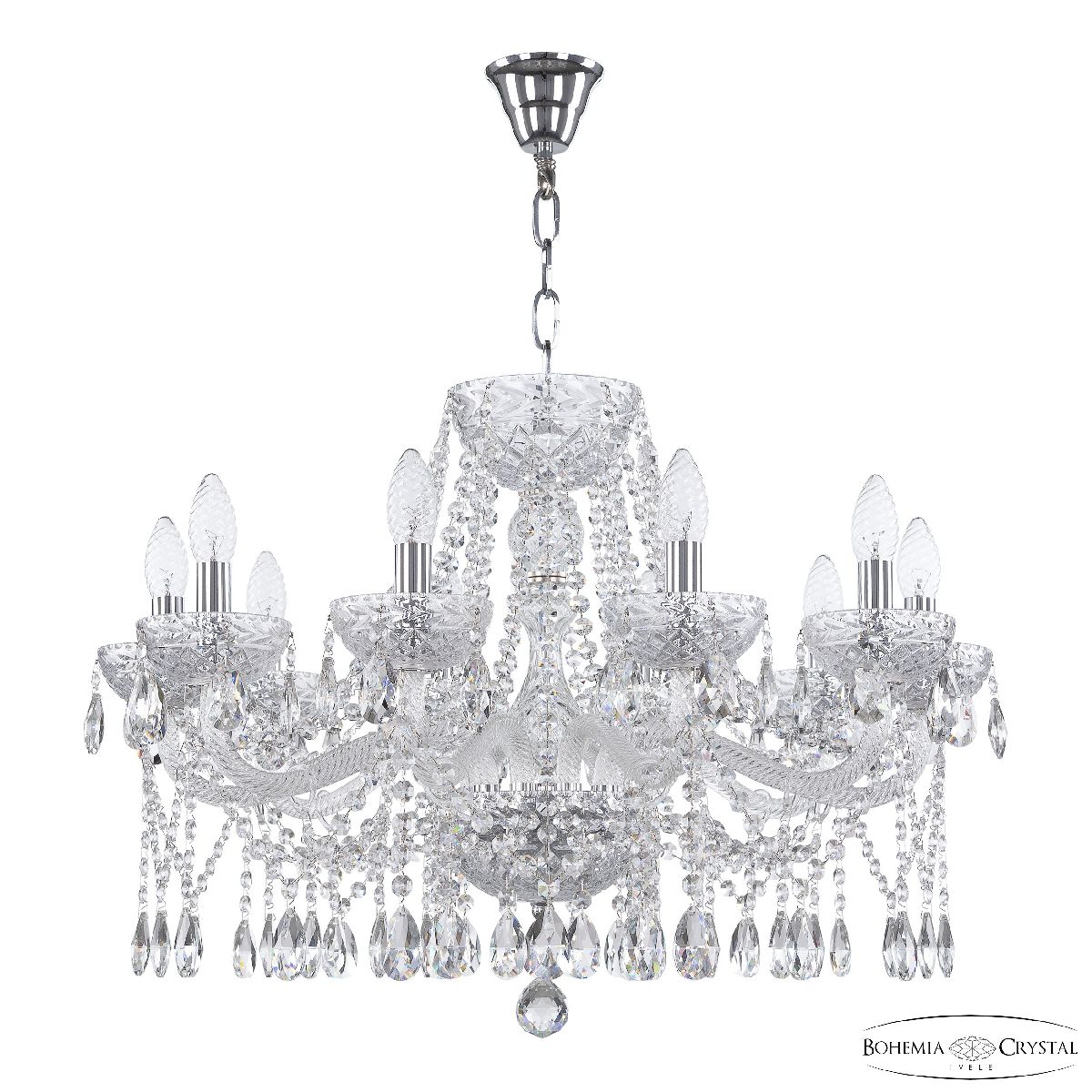 Подвесная люстра Bohemia Ivele Crystal 5413/10/240 Ni Clear/M-1F в Санкт-Петербурге