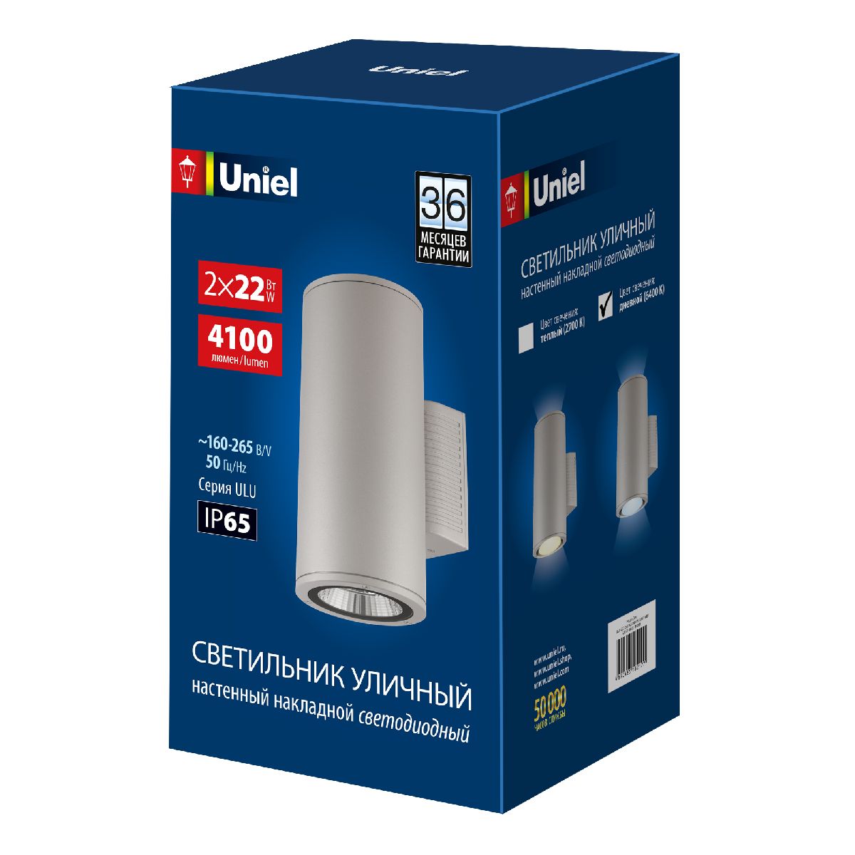 Уличный настенный светильник Uniel ULU-S22D-2x22W/6400K IP65 LIGHT GREY UL-00011087 в Санкт-Петербурге