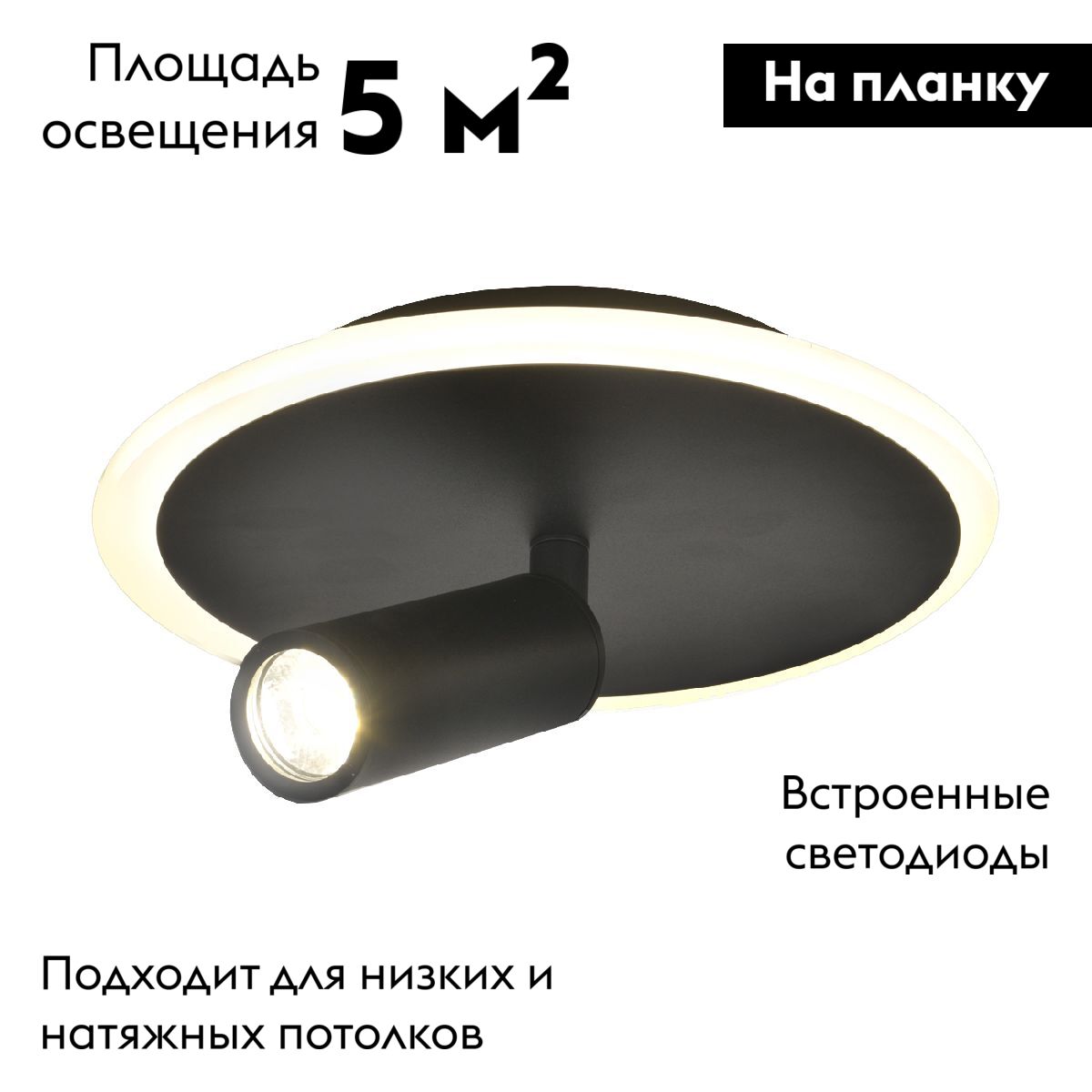 Настенно-потолочный светильник Escada 20046SMA/01LED BK в Санкт-Петербурге