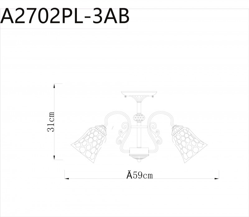 Люстра на штанге ARTE Lamp A2702PL-3AB в Санкт-Петербурге