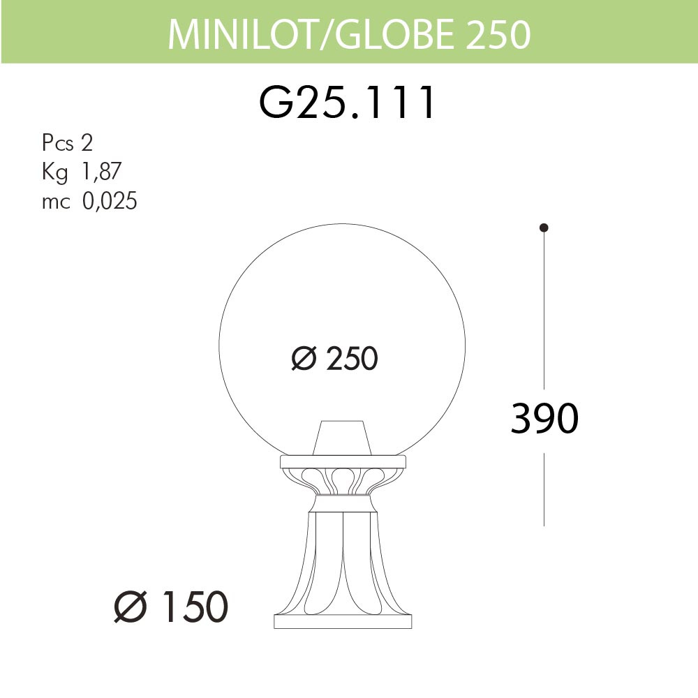 Уличный светильник Fumagalli Minilot/G250 G25.111.000.BXE27 в Санкт-Петербурге