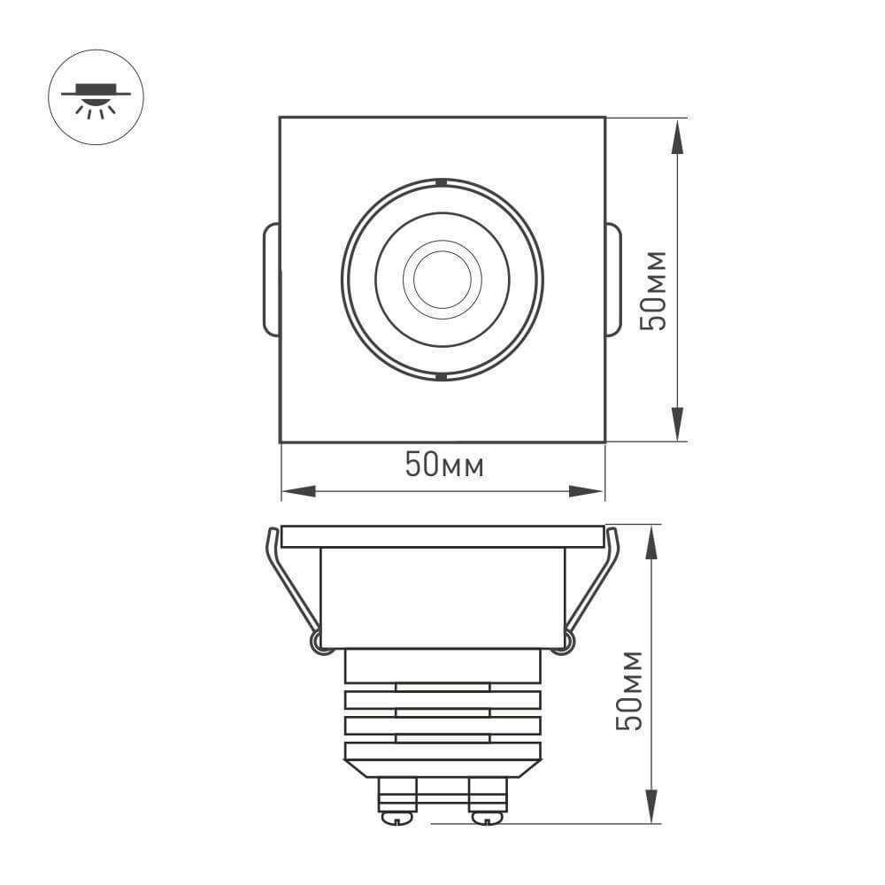 Мебельный светильник Arlight LTM-S50x50WH 5W Warm White 25deg в Санкт-Петербурге