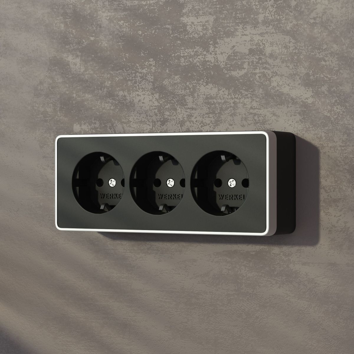 Розетка тройная с заземлением и шторками Werkel Gallant (черный с серебром) W5073134 4690389177200 a056944 в Санкт-Петербурге