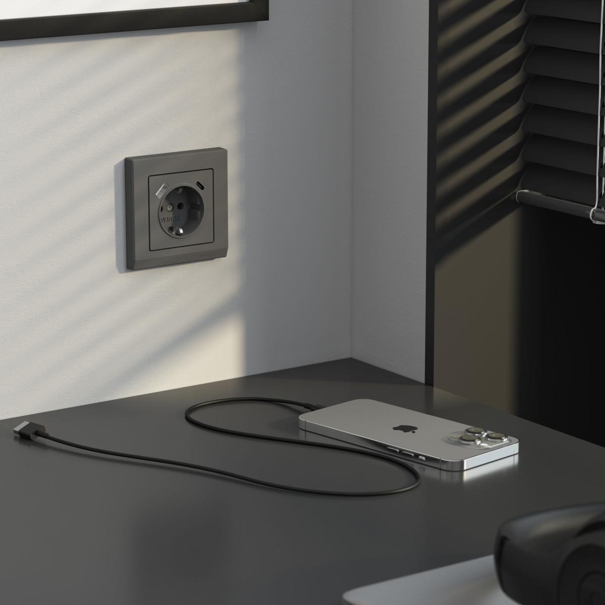 Розетка с заземлением, шторками и USB тип A+C Werkel W1171764 4690389194436 a063106 в Санкт-Петербурге