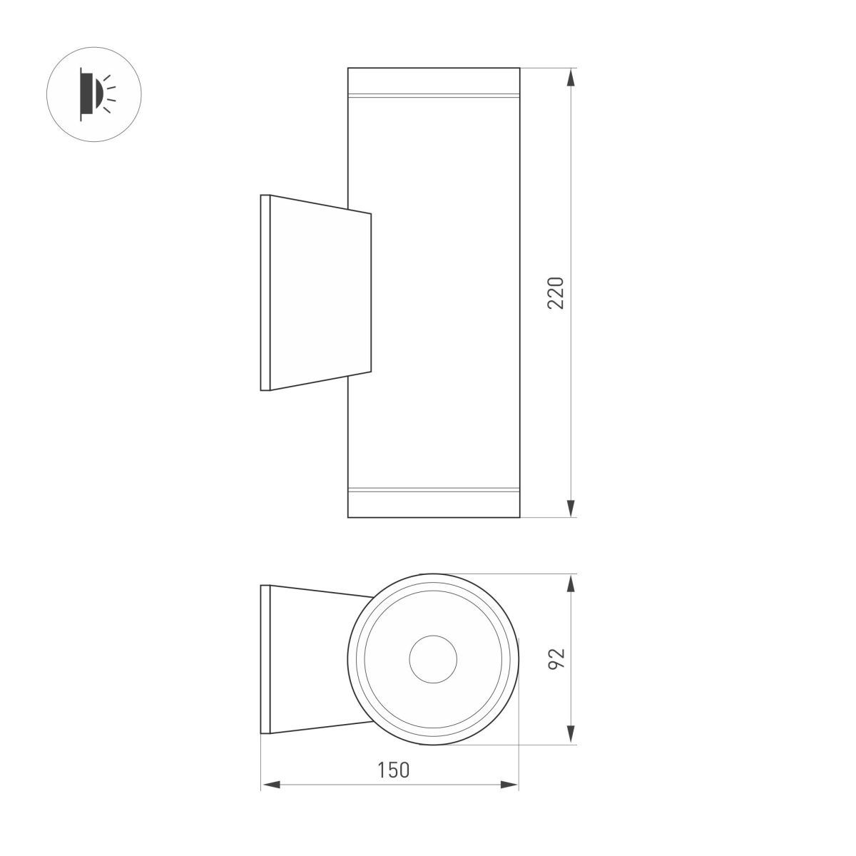 Уличный настенный светильник Arlight LGD-WALDER-R92-2x13W Day4000-MIX (Черный, 40 deg, 230V) (IP65 Металл) 060957 в Санкт-Петербурге