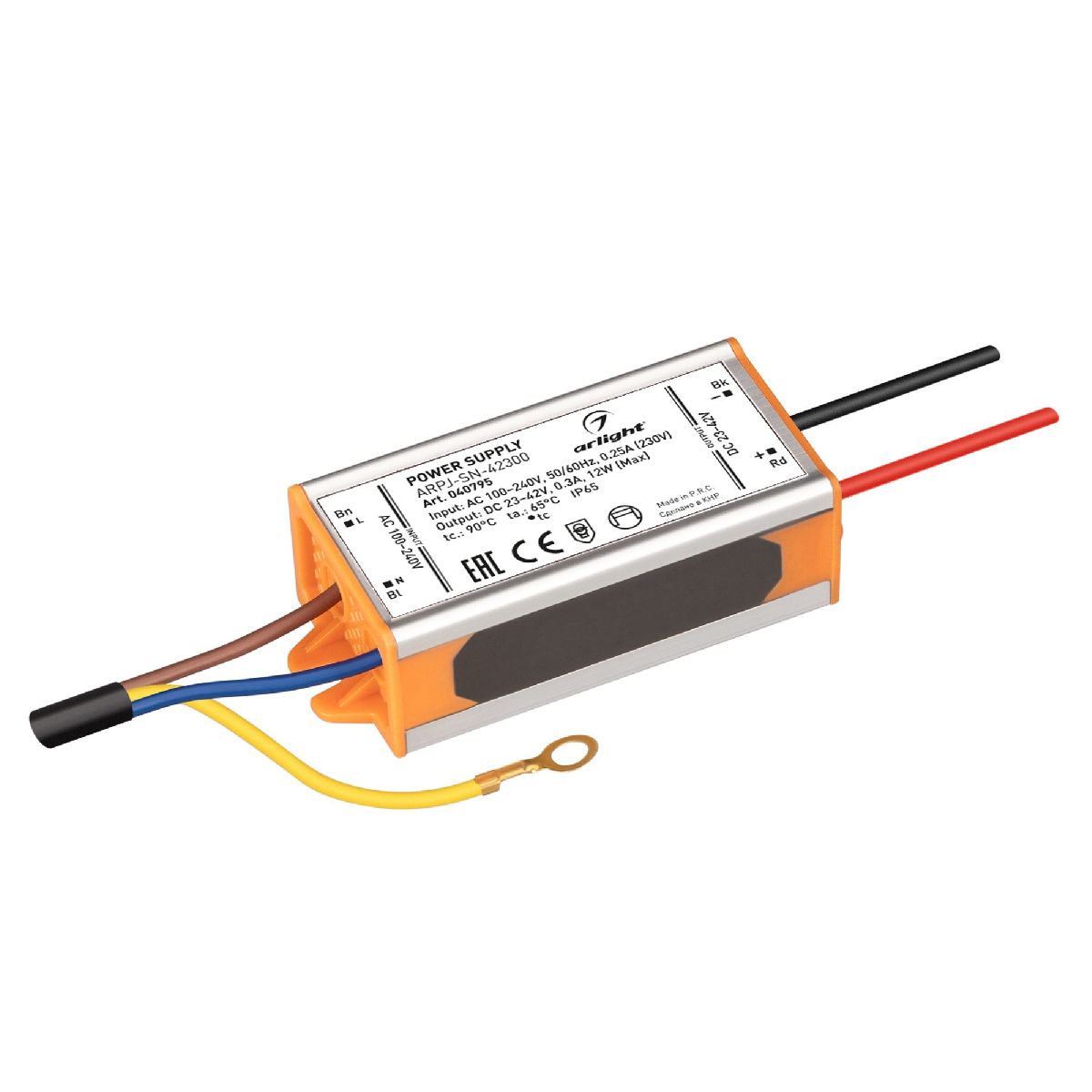 Блок питания Arlight ARPJ-SN-42300 (12W, 23-42V, 300mA, IP65) 040795 в Санкт-Петербурге