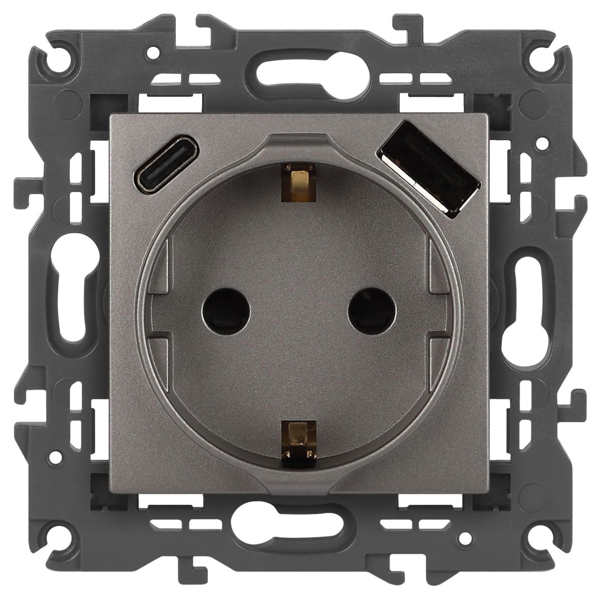 Розетка со шторками с USB type-A+C Эра Elegance 14-4108-16 Б0067695 в Санкт-Петербурге