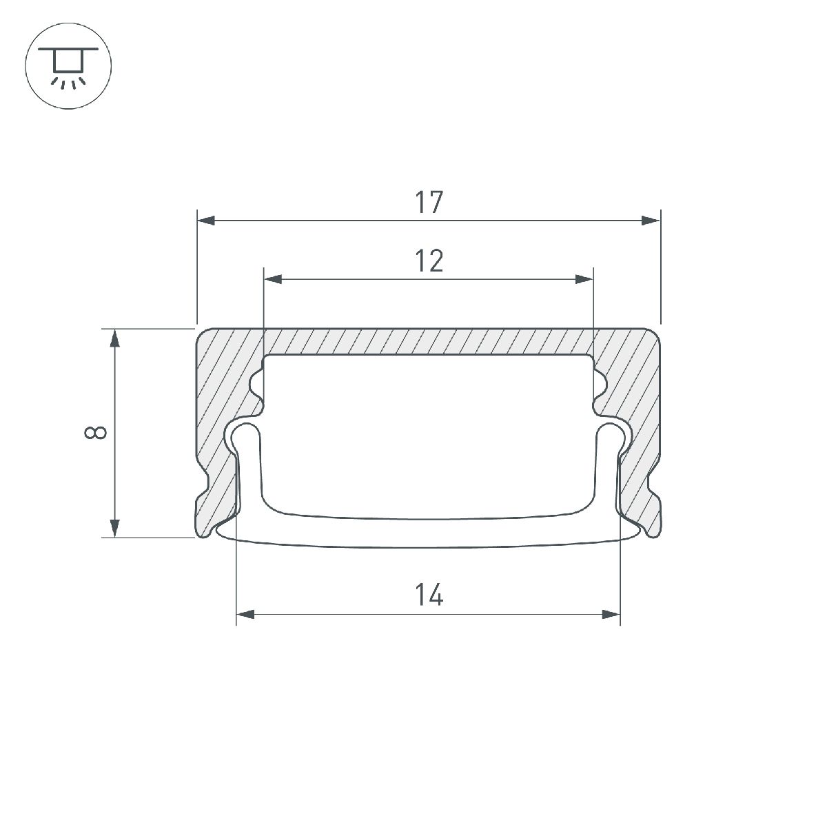 Профиль Arlight LINE-1708-2000 ANOD BLACK 040299 в Санкт-Петербурге