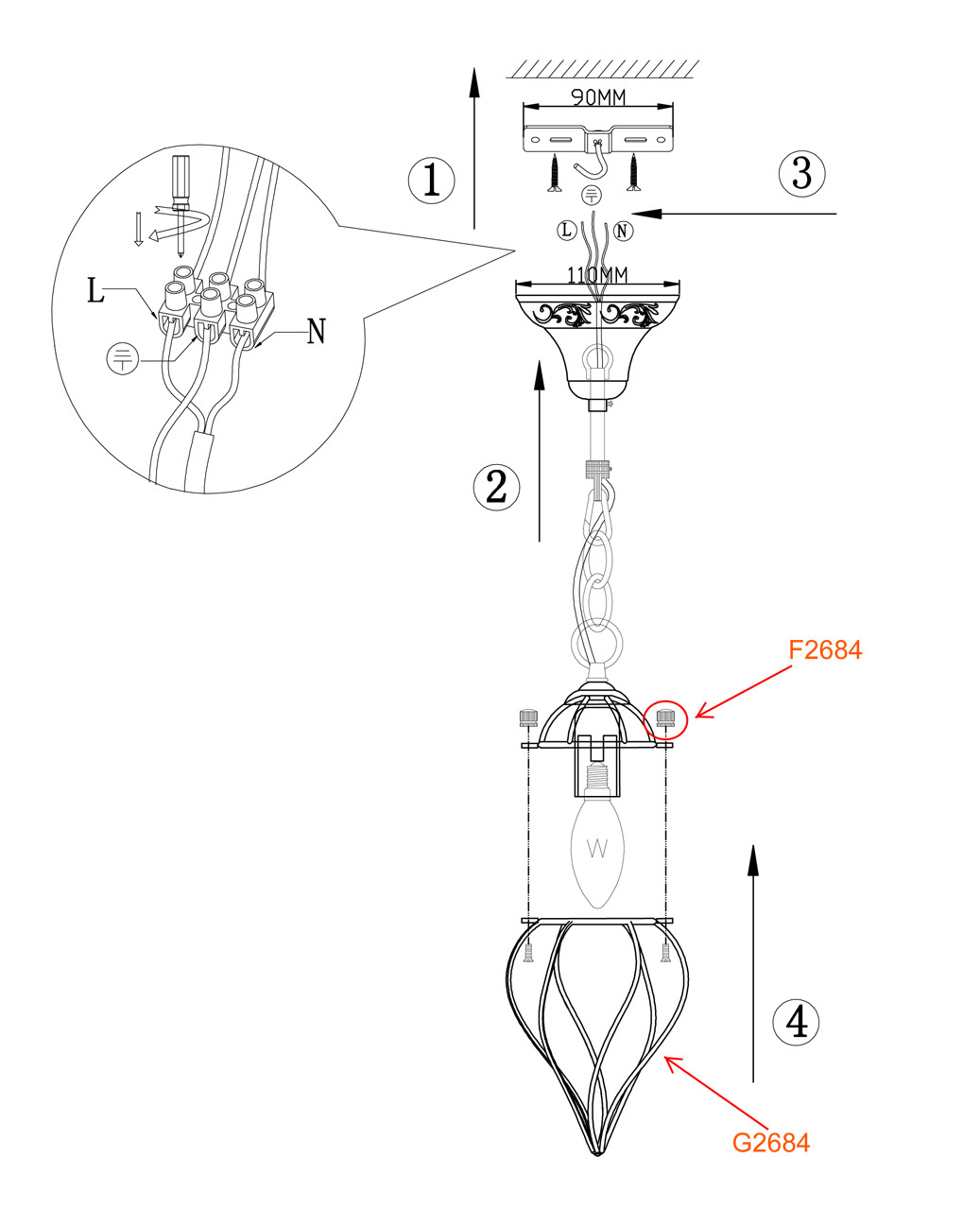 Подвесной светильник Odeon Light Nargiz 2684/1 в Санкт-Петербурге