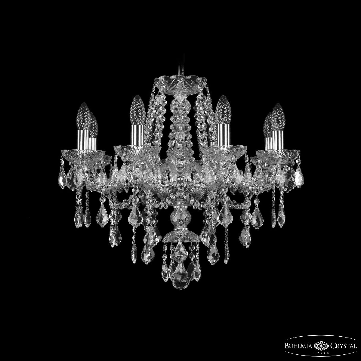 Подвесная люстра Bohemia Ivele Crystal 1415/8/200 Ni Leafs в Санкт-Петербурге