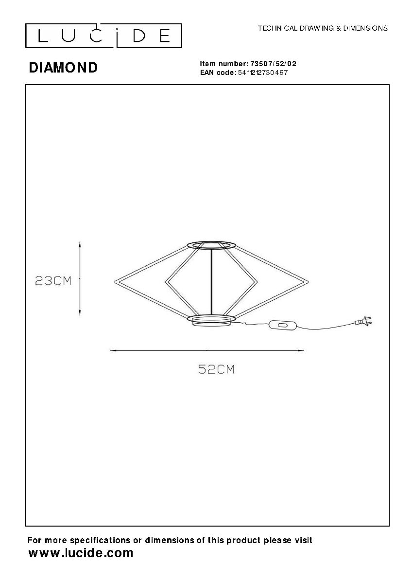 Настольная лампа Lucide Diamond 73507/52/02 в Санкт-Петербурге