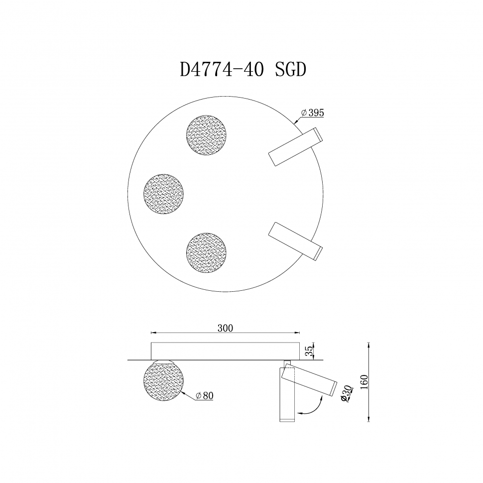 Потолочная люстра iLedex Telescope D4774-40 SGD в #REGION_NAME_DECLINE_PP#