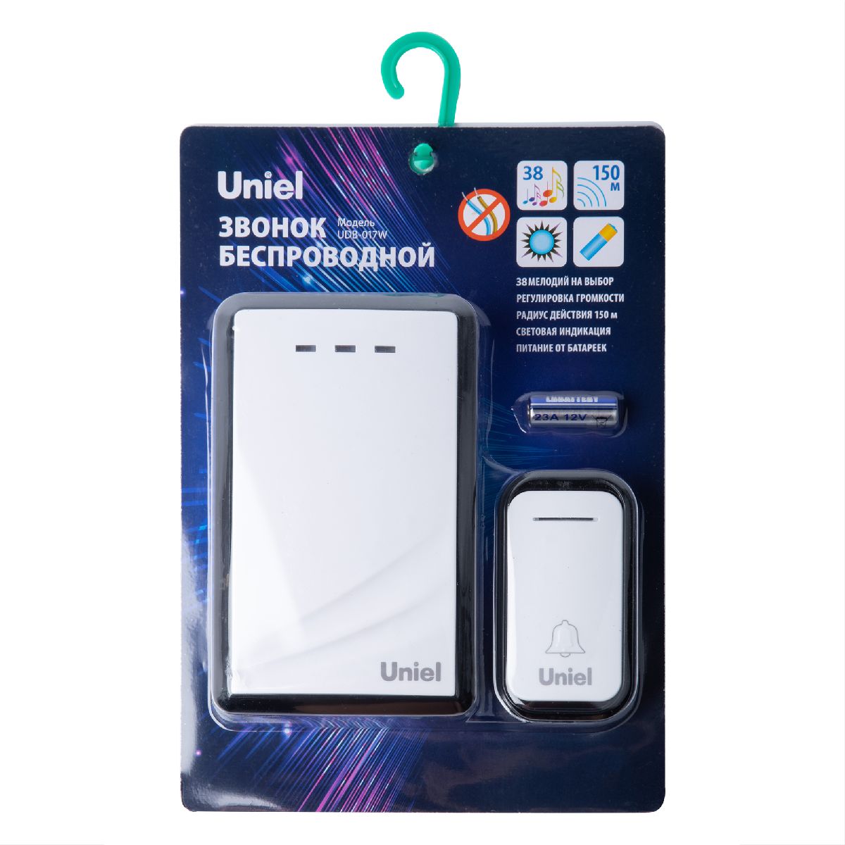 Беспроводной звонок Uniel UDB-017W-R1T1-38S-150M-WH/BL UL-00011373 в Санкт-Петербурге