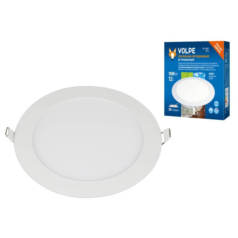 Встраиваемый светодиодный светильник Volpe ULM-Q236 12W/6500K WHITE UL-00004663 в Санкт-Петербурге