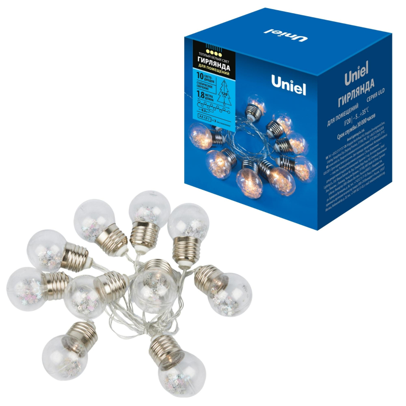 Гирлянда Uniel ULD-S1800-010/STB/3AA WARM WHITE IP20 RETRO BULBS в Санкт-Петербурге