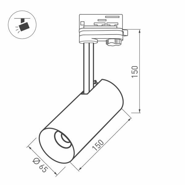 Корпус трекового светильника Arlight SP-Polo-Track-4TR-Leg-R65 024723(1) в Санкт-Петербурге