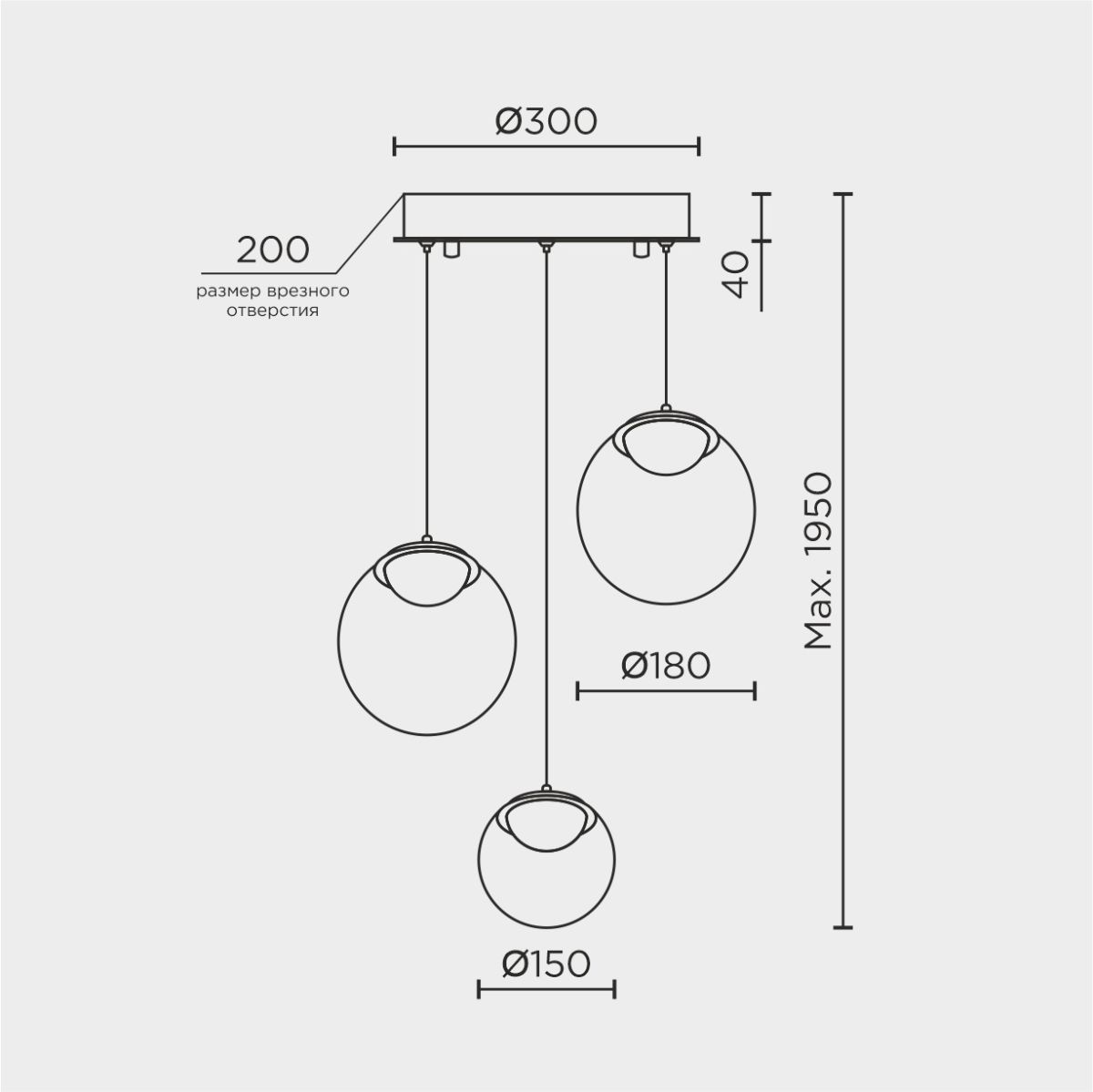 Подвесной светильник Modelux ML.2338.3R BK в #REGION_NAME_DECLINE_PP#