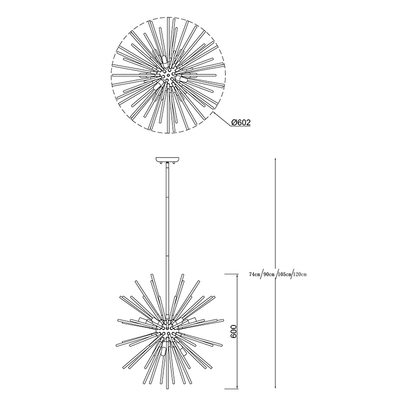 Подвесная люстра Zumaline URCHIN P0491-09F-F4AN в Санкт-Петербурге